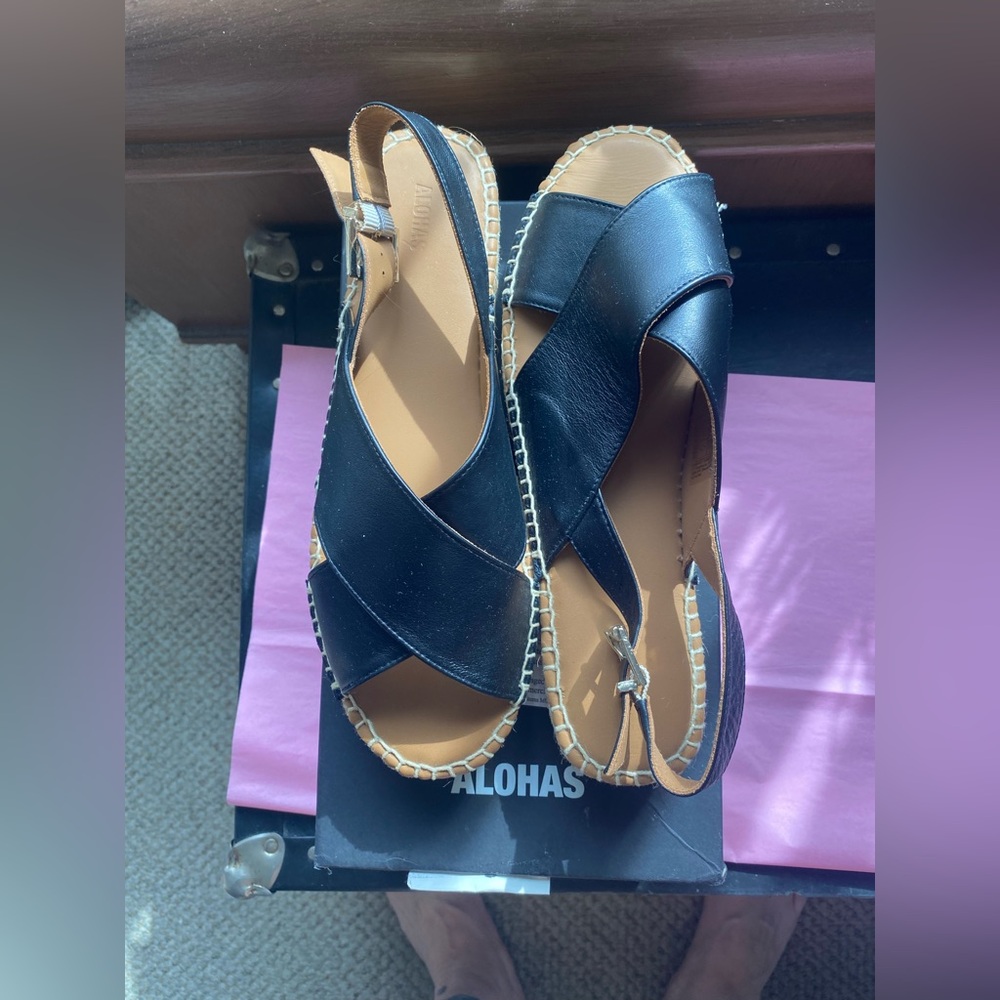 ALOHAS Black Espadrille Sandals